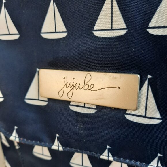 Jujube Diaper Bag Backpack Shoulder Bag Sailboat with Lobster Interior GUC READ - Picture 6 of 12